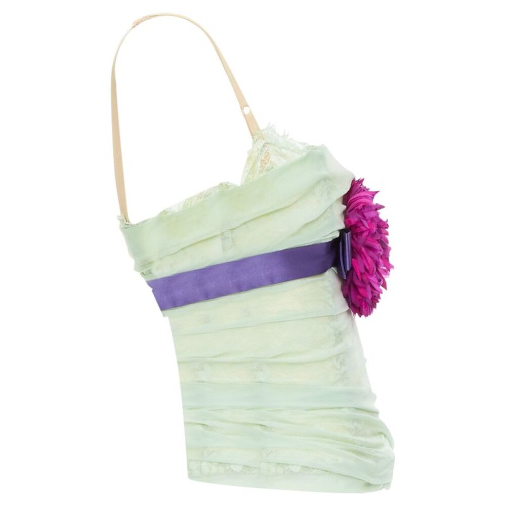 Dolce Gabbana Silk Flower Applique Corset Bustier - Picture 4 of 6